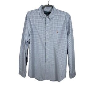 Ralph Lauren Shirt Mens XL Plaid Button Down Classic Fit Long Sleeve Flesh Pony